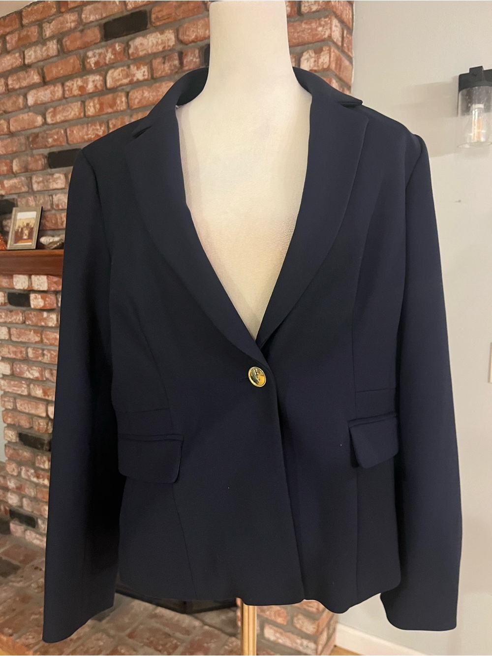J. Crew Navy Blazer with Gold Button